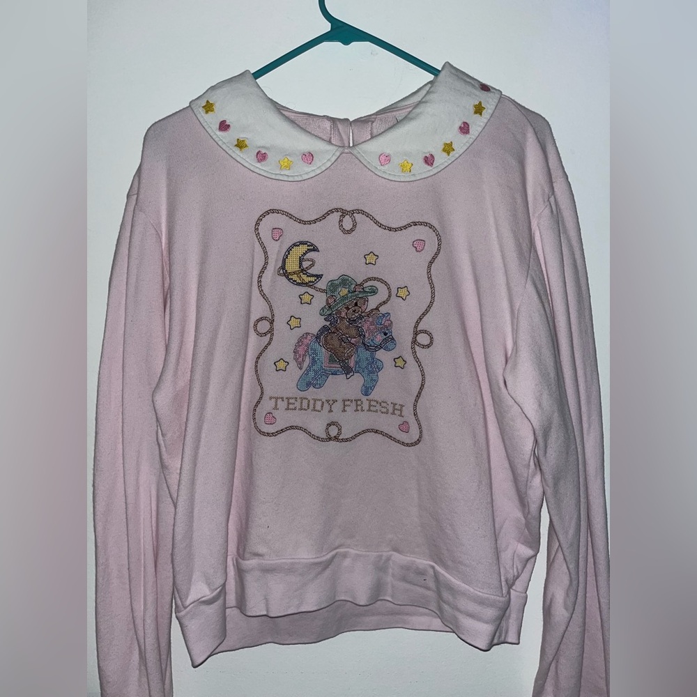 Teddy Fresh Pink and White Sweatshirt